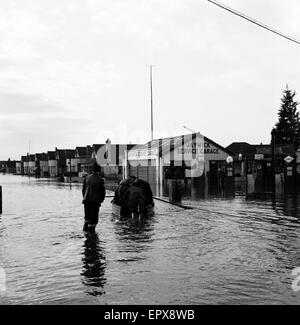 Überschwemmungen in Jaywick, Essex, Februar 1953. Stockfoto