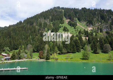 See Vonnes (Lac de Vonnes) in Châtel, Haute-Savoie, Rhône-Alpes, Frankreich Stockfoto