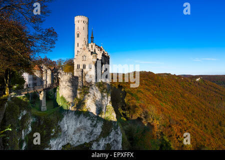 LICHTENSTEIN, Deutschland - 19. Oktober 2014: Schloss Lichtenstein wurde im 19. Jahrhundert erbaut Stockfoto