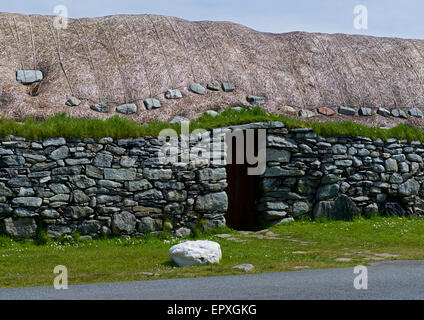 Detail der Arnol Blackhouse, Isle of Lewis, äußeren Hebriden, Schottland, Vereinigtes Königreich Stockfoto