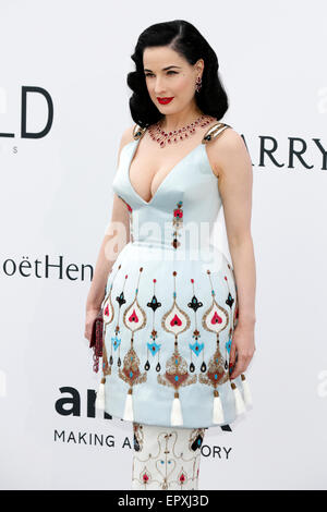 Dita Von Teese besucht die AmfAR Kino gegen Aids Gala während der 68. Filmfestspiele von Cannes im Hotel du Cap-Eden-Roc in Antibes am Mai 21, 2015/Bild Allianz Stockfoto