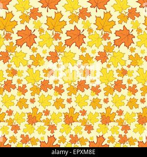 Nahtlose Muster mit bunten Herbstlaub. Stock Vektor