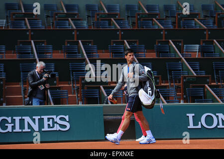 21.05.2015. Roland Garros, Paris, Frankreich. French Open Tennis Championships, Trainingstag. Novak Djokovic (Ser) Stockfoto