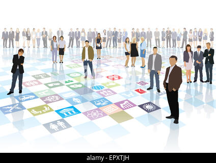 Menschen sind die strategischen Business-Spiel spielen. Stockfoto
