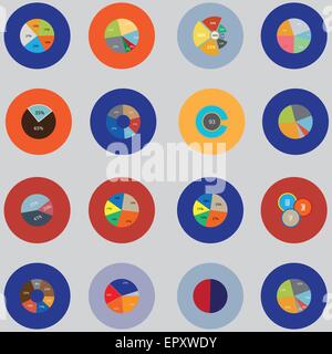 Satz von Pie Diagramme und Grafiken. Flaches design Stock Vektor