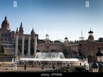 Museu Nacional d ' Art de Catalunya im Bezirk Montjuic, Barcelona, Katalonien, Spaincolor Bild, Canon 5DmkII Stockfoto