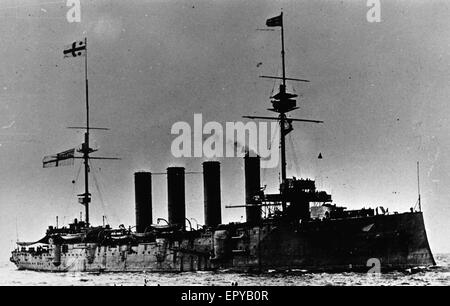 Bild von Kriegsschiff während der Schlacht des Falklands naval Engagements in der Nähe von The Falkland-Inseln in 1914 (British Overseas Territory). Stockfoto