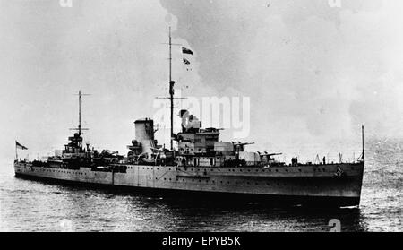 Bild von Kriegsschiff während der Schlacht des Falklands naval Engagements in der Nähe von The Falkland-Inseln in 1914 (British Overseas Territory). Stockfoto