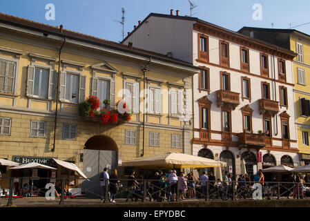 Regenerierte Navigli Kanal Weg in Mailand Italien Stockfoto