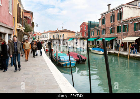 Einen Kanal (Rio dei Vetrai) in Murano, Fondamenta Daniele Manin, Vanice, Italien Stockfoto