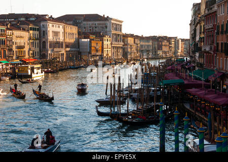 Am späten Nachmittag an den Canal Grande, Venedig, Italien Stockfoto