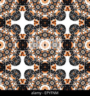 Orientalische Fliesen Musterdesign. Stilisierte Blumen endlosen Hintergrund Stock Vektor