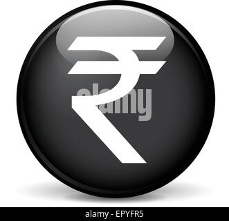 Illustration der Rupie-modernes Design-schwarze Kugel-Symbol Stock Vektor