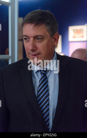 Brüssel, Belgien. 22. Mai 2015. Prime Minister des Innern Jan Jambon zu besuchen, um das jüdische Museum in Brüssel, zu dir sehen, vier Menschen getötet, während eines Shootings. © Jonathan Raa/Pacific Press/Alamy Live-Nachrichten Stockfoto