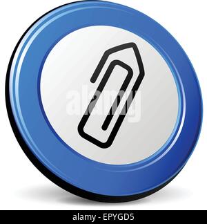 Illustration der Büroklammer 3d blau Design-Ikone Stock Vektor