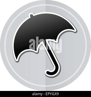 Illustration der Regenschirm Aufkleber Symbol schlichtes design Stock Vektor