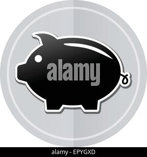 Außenillustration Sparschwein Aufkleber Symbol schlichtes design Stock Vektor