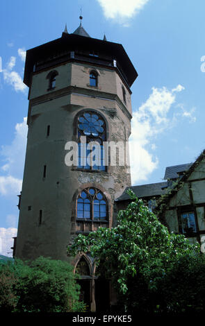 DEU, Deutschland, Oberwesel am Rhein, den Haags Turm, Teil der alten Stadtmauer.  DEU, Deutschland, Oberwesel am Rhein, d Stockfoto