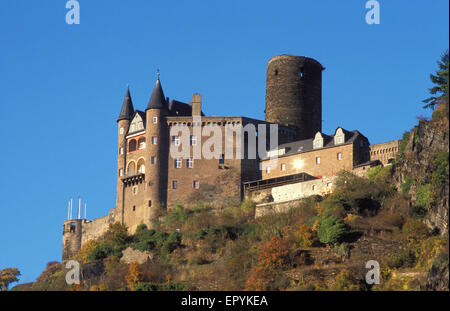 DEU, Deutschland, St. Goarshausen am Rhein, Burg Katz.  DEU, Deutschland, St. Goarshausen am Rhein, Burg Katz. Stockfoto