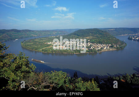 DEU, Deutschland, am Rheinufer in der Nähe von Boppard, dieser Ansicht ist der Vierseenblick genannt.   DEU, Deutschland, der Vierseenblick Bei Bop Stockfoto