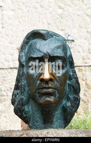 Büste von Chopin, Valldemossa, Mallorca, Balearen, Spanien Stockfoto