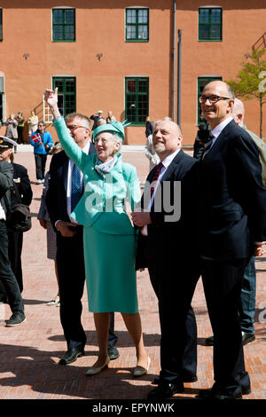 Naestved, Dänemark, 23. Mai 2015: H. M. Queen Margrethe (M Wellen. Die Königin besuchte die Schule 450. Jahrestag Credit: OJPHOTOS/Alamy Live News Stockfoto