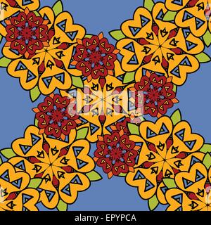 Vektor-nahtlose abstrakt stilisierte Blumen-Muster. Endlosen Hintergrund im orientalischen Stil Stock Vektor