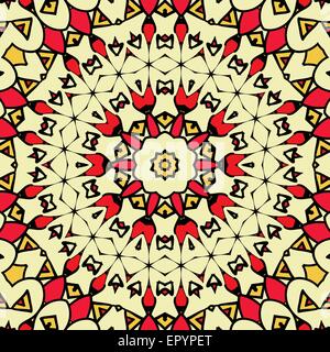 Nahtlose geometrisches Muster mit ethnischen abstrakte Formen und Sternen. Symmetrische tribal ornament Stock Vektor