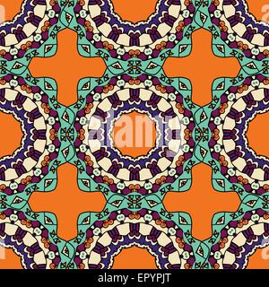 Orientalischen traditionellen Mandala Ornament, marokkanische Musterdesign, Kachel-Design, Vektor-Illustration Stock Vektor