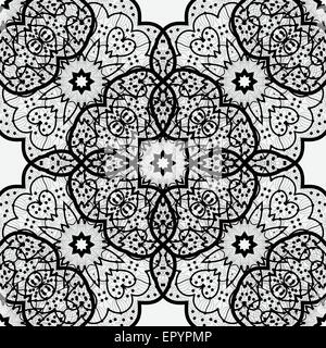 ethnische Musterdesign. Indische Ornament, Flora-Muster, Mandala. reichen, Kreis, runde Scheibe. nahtlose Muster Stock Vektor