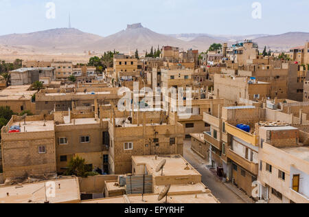 Blick auf die neue Stadt Tadmur Stockfoto