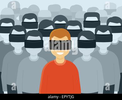 Virtual-Reality-generation Stock Vektor