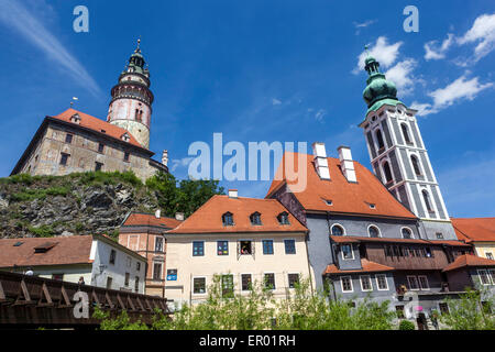 Tschechische Republik Burg und Kirche von Cesky Krumlov Jost Stockfoto