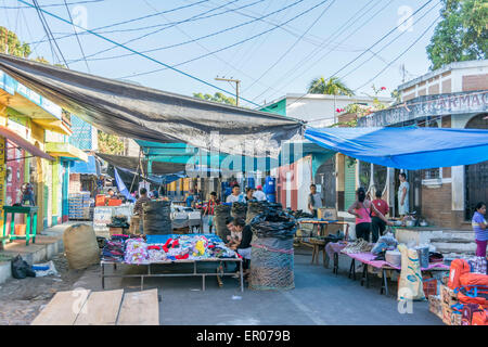 Straßenmarkt in Guazacapan Guatemala Stockfoto