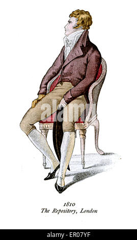 Vintage Illustration, Mode Männer aus dem Repository, London, 1810 Stockfoto