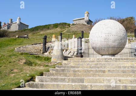 Die große Welt, Durlston Country Park, Swanage, Dorset, England sitzt unterhalb Durlston Castle. Stockfoto