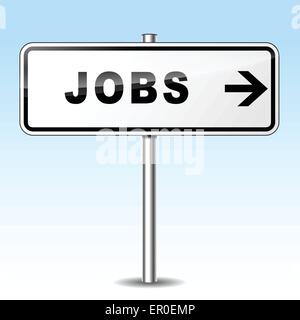 Illustration der Arbeitsplätze Zeichen am Himmelshintergrund Stock Vektor