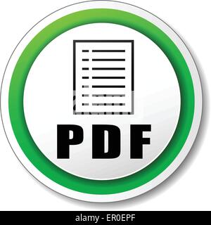 Illustration der Runde weiße und grüne Symbol für PDF-download Stock Vektor