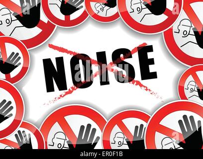 Außenillustration keinen Lärm abstraktes Konzept Hintergrund Stock Vektor