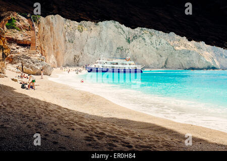 Strand Porto Katsiki, Insel Lefkada, Griechenland Stockfoto