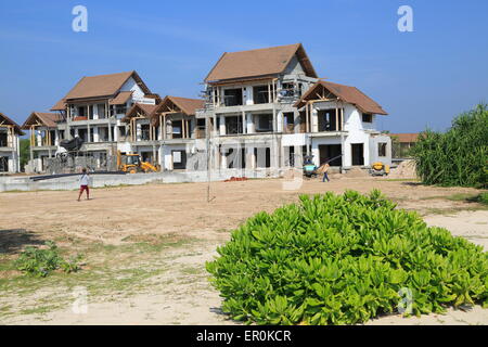 Hotel-Neuentwicklung unter Konstruktion, Pasikudah Bay, Eastern Province, Sri Lanka, Asien Stockfoto