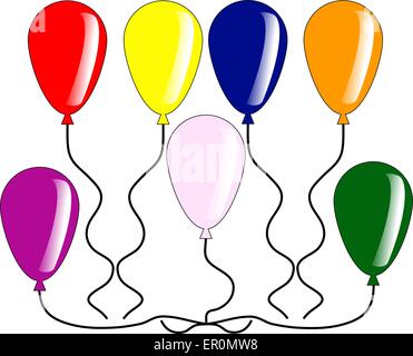 Reihe von bunten Party Luftballons Stock Vektor