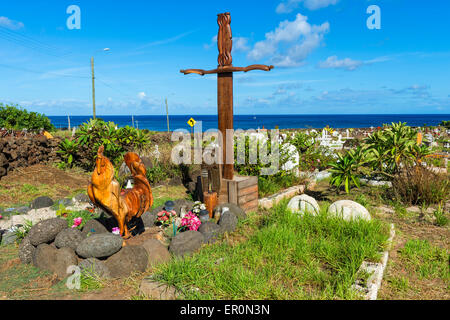 Friedhof Hanga Roa, Osterinsel, Chile Stockfoto