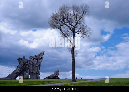 Das Denkmal für die ermordeten Juden von Kaunas und Opfer des Nationalsozialismus durch Alfonsas Ambraziūnas auf der Neunten Festung eine Festung in der Nähe der Stadt Kaunas in Litauen. Die Neunte Fort war eine Hochburg der als Gefängnis und Weise genutzt wurde - Station für Gefangene in Arbeitslager transportiert werden. Nach der Besetzung Litauens durch Nazi-Deutschland, das Fort wurde als Ort der Ausführung für Juden, gefangen Sowjets verwendet, und andere Stockfoto