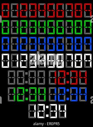 Satz von digitalen Zahlen Stock Vektor