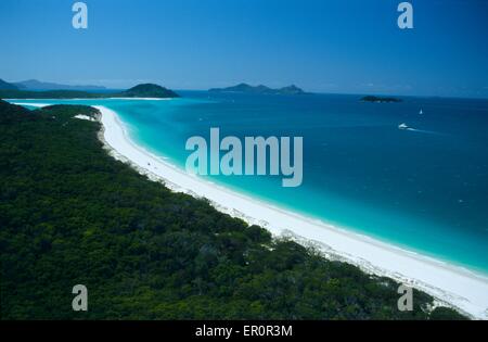 Australien, Queensland, Whitsunday Island, Whitehaven Beach (Luftbild) Stockfoto