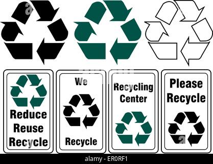 Satz von Recycling Zeichen Stock Vektor