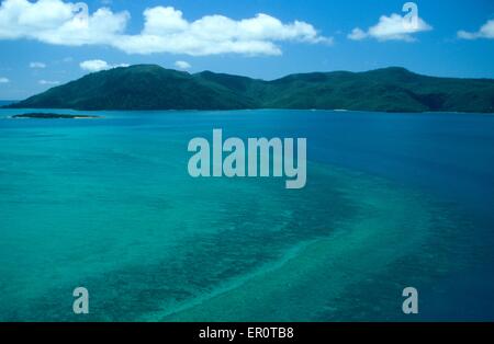 Australien, Queensland, Whitsunday Islands, Hook Island und Langford-Vogel Reef (Aussicht) / / Australie, Queensland, Whitsunday Stockfoto