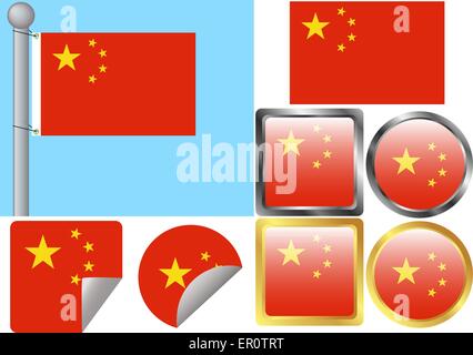 Flag Set China Stock Vektor
