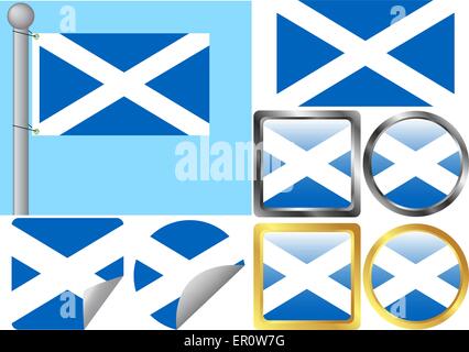 Schottland Fahne Set Stock Vektor